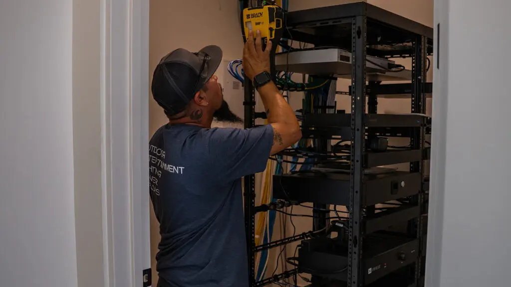 obsidian expert installers installing a rack at a job